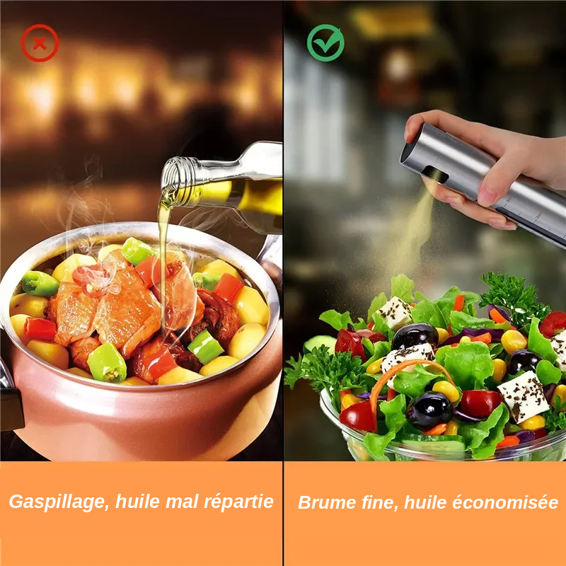 Vaporisateur d'huile inox ultra-resistant.