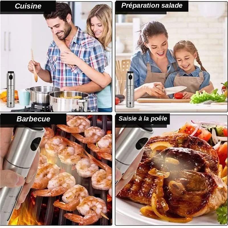 Vaporisateur d'huile inox ultra-resistant.