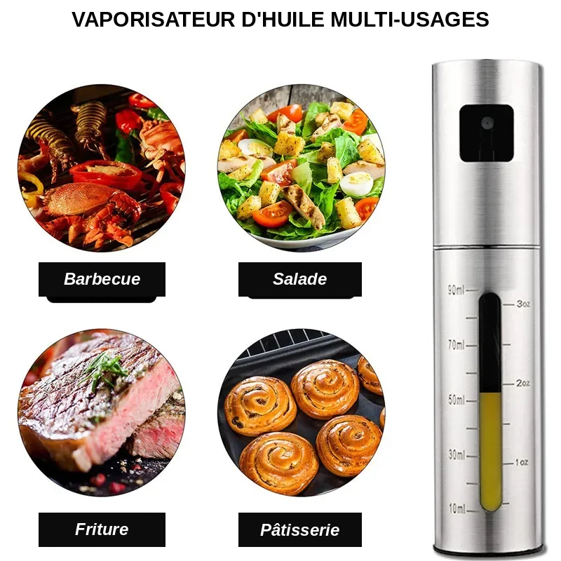 Vaporisateur d'huile inox ultra-resistant.