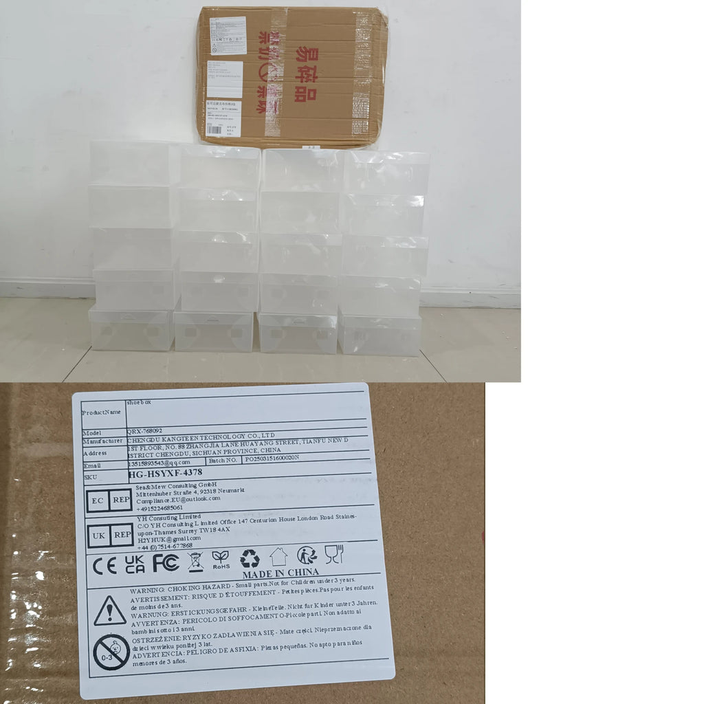 Boîtes à chaussures empilables transparentes (lot de 20)