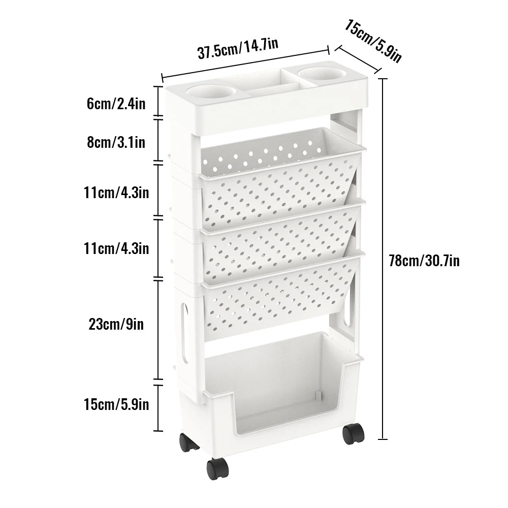 Chariot de rangement mobile multi-niveaux