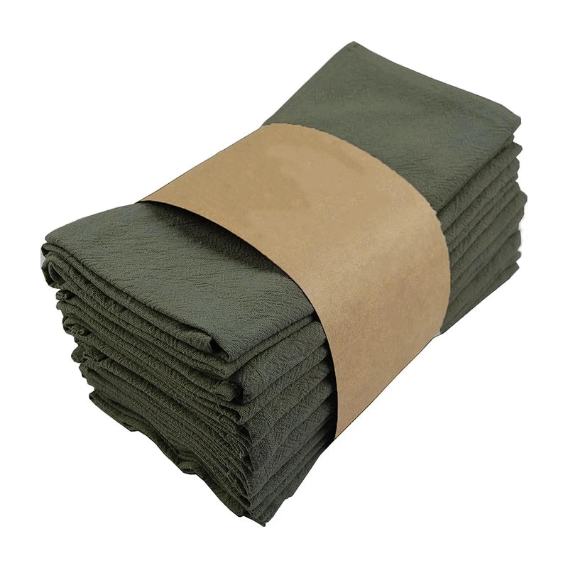 Serviettes de table en tissu absorbant plissé