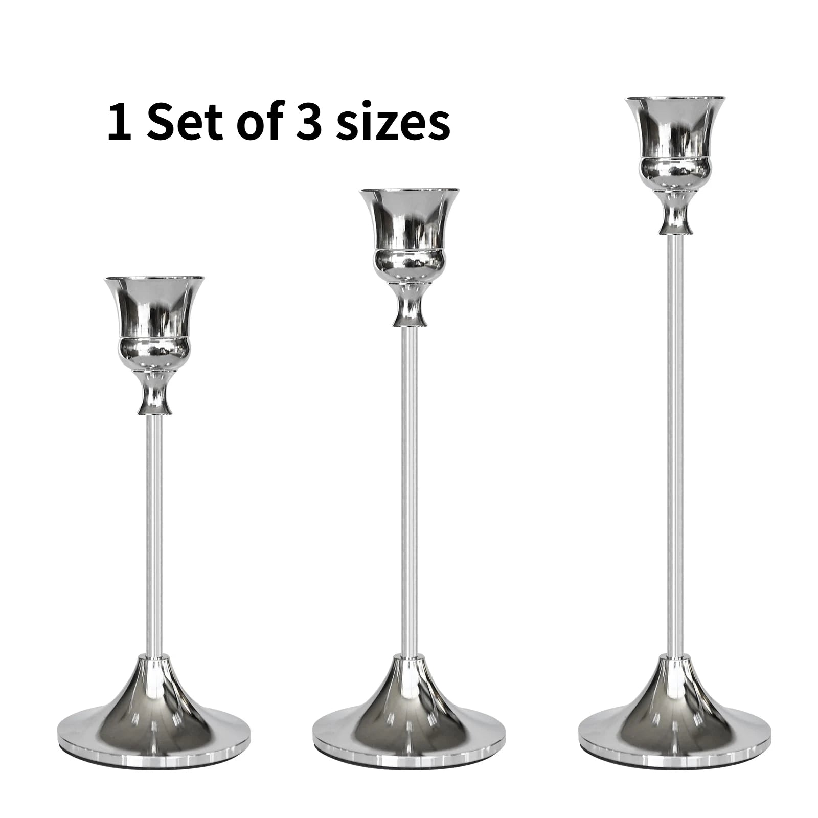 Bougeoirs métal style européen (lot de 3)