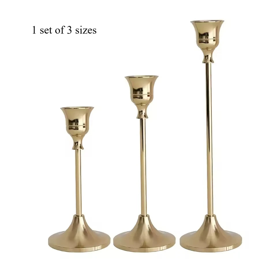 Bougeoirs métal style européen (lot de 3)