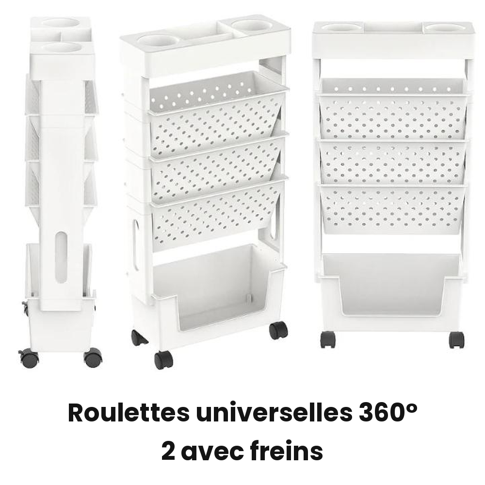 Chariot de rangement mobile multi-niveaux