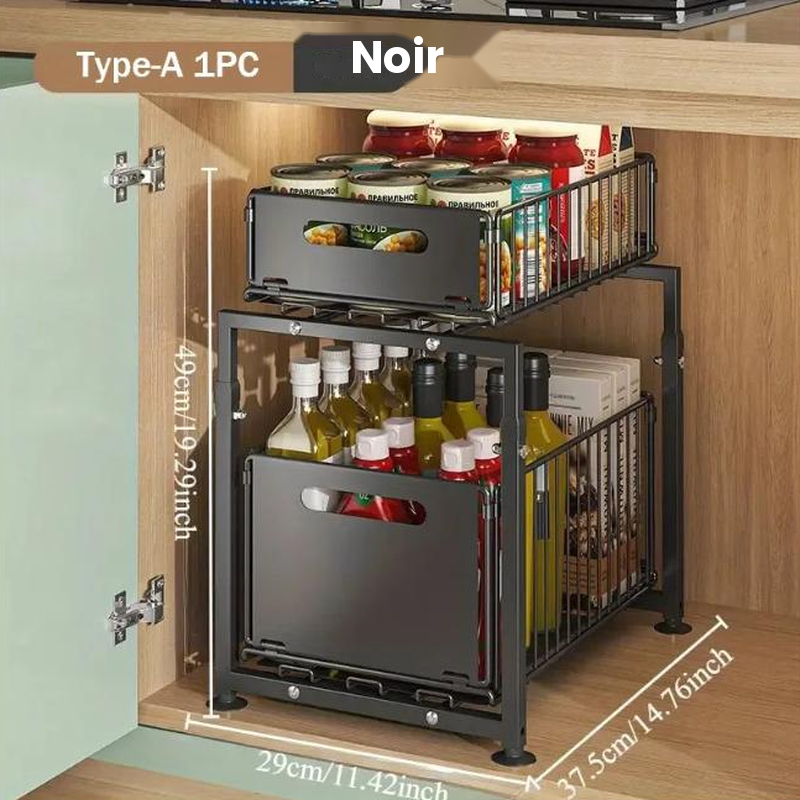 Étagère de rangement coulissante organiseur de placard