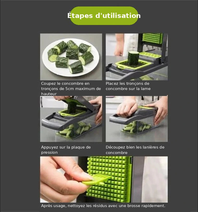 Hachoir à légumes 16-en-1 multifonction