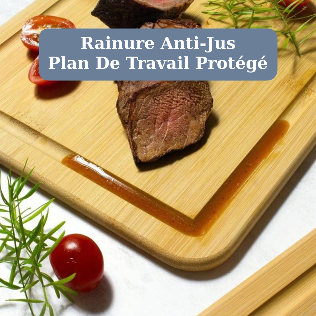 Planche à découper en bambou avec rainures